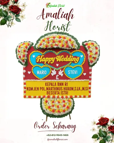 Karangan Papan Bunga Pernikahan di Cipedes